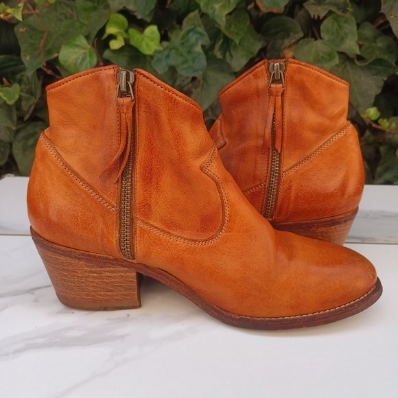 N.D.C Santa Monica Made By Hand Stacked Heel Zip Up Ankle Boots Size 37 - Picture 8 of 12